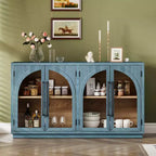 Credenza a 4 ante con ampio spazio contenitivo e ante in vetro e ripiani regolabili
