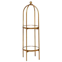 Olivia & May Glam Metal Shelving Unit Gold: Luxury Storage, No Assembly, 2-Tier Bookcase
