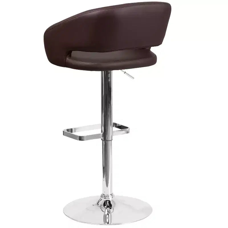 Sgabello da bar moderno con schienale arrotondato, regolabile in altezza, seduta girevole a 360°, in vinile, 150 kg
