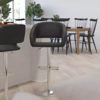 Sgabello da bar moderno con schienale arrotondato, regolabile in altezza, seduta girevole a 360°, in vinile, 150 kg