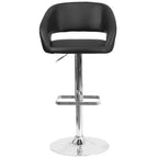 Sgabello da bar moderno con schienale arrotondato, regolabile in altezza, seduta girevole a 360°, in vinile, 150 kg