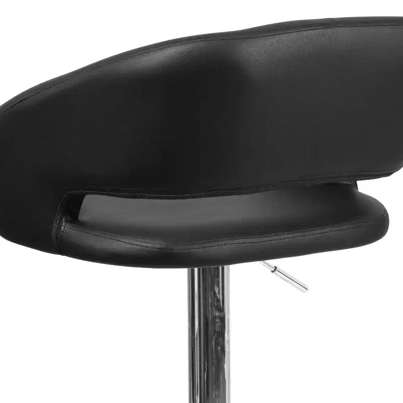 Sgabello da bar moderno con schienale arrotondato, regolabile in altezza, seduta girevole a 360°, in vinile, 150 kg