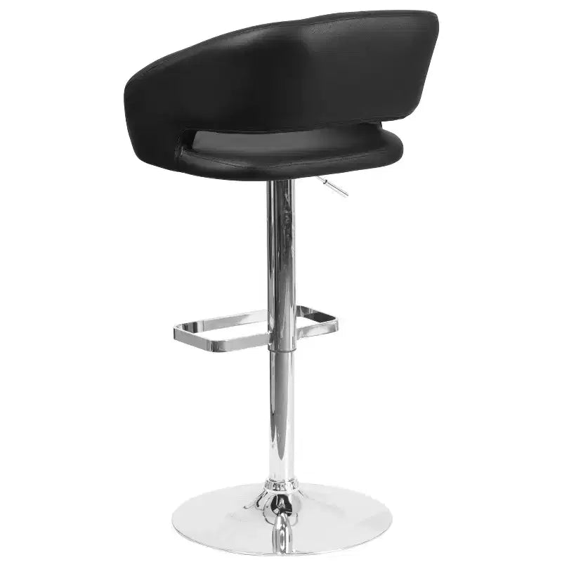 Sgabello da bar moderno con schienale arrotondato, regolabile in altezza, seduta girevole a 360°, in vinile, 150 kg
