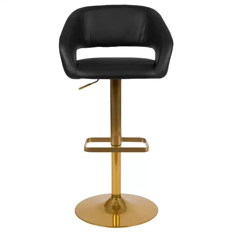 Sgabello da bar moderno con schienale arrotondato, regolabile in altezza, seduta girevole a 360°, in vinile, 150 kg