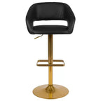 Sgabello da bar moderno con schienale arrotondato, regolabile in altezza, seduta girevole a 360°, in vinile, 150 kg