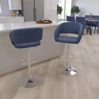 Sgabello da bar moderno con schienale arrotondato, regolabile in altezza, seduta girevole a 360°, in vinile, 150 kg