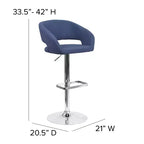 Sgabello da bar moderno con schienale arrotondato, regolabile in altezza, seduta girevole a 360°, in vinile, 150 kg