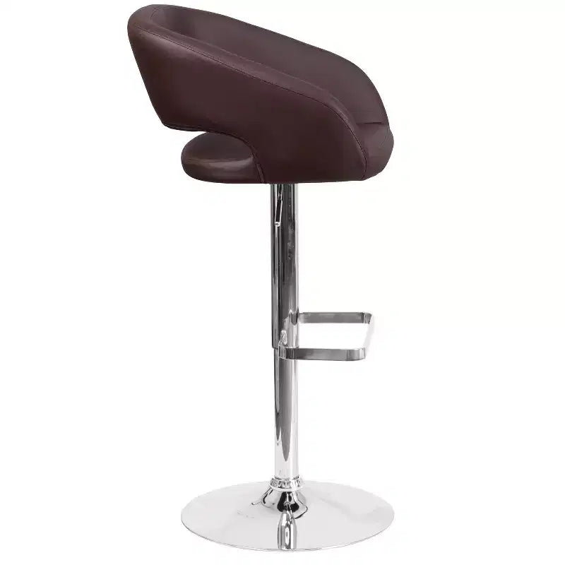 Sgabello da bar moderno con schienale arrotondato, regolabile in altezza, seduta girevole a 360°, in vinile, 150 kg