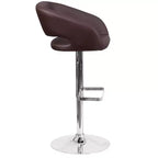 Sgabello da bar moderno con schienale arrotondato, regolabile in altezza, seduta girevole a 360°, in vinile, 150 kg