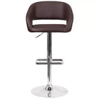 Sgabello da bar moderno con schienale arrotondato, regolabile in altezza, seduta girevole a 360°, in vinile, 150 kg