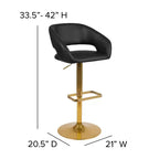 Sgabello da bar moderno con schienale arrotondato, regolabile in altezza, seduta girevole a 360°, in vinile, 150 kg