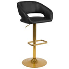 Sgabello da bar moderno con schienale arrotondato, regolabile in altezza, seduta girevole a 360°, in vinile, 150 kg