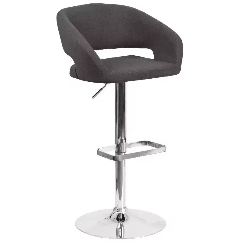 Sgabello da bar moderno con schienale arrotondato, regolabile in altezza, seduta girevole a 360°, in vinile, 150 kg