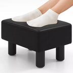 Poggiapiedi Pouf Rettangolare in Pelle Sintetica con Sedile Imbottito e Vano Contenitore, Portata 150 kg