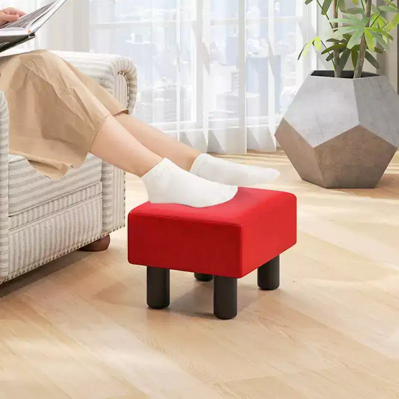 Poggiapiedi Pouf Rettangolare in Pelle Sintetica con Sedile Imbottito e Vano Contenitore, Portata 150 kg