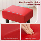 Poggiapiedi Pouf Rettangolare in Pelle Sintetica con Sedile Imbottito e Vano Contenitore, Portata 150 kg