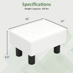 Poggiapiedi Pouf Rettangolare in Pelle Sintetica con Sedile Imbottito e Vano Contenitore, Portata 150 kg