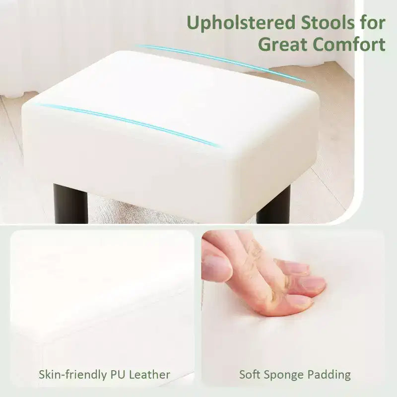 Poggiapiedi Pouf Rettangolare in Pelle Sintetica con Sedile Imbottito e Vano Contenitore, Portata 150 kg