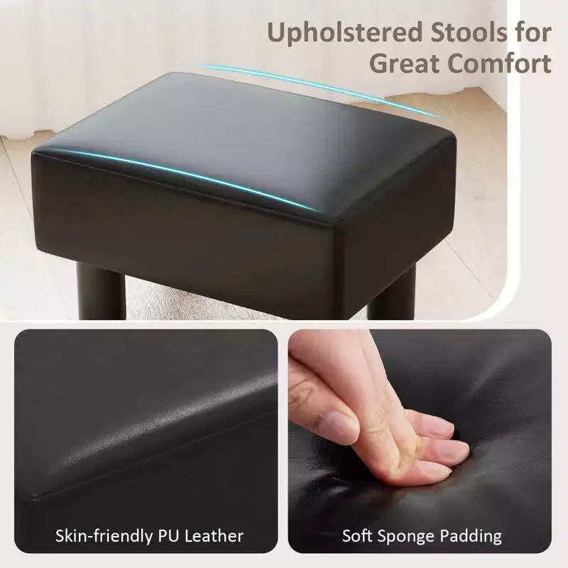 Poggiapiedi Pouf Rettangolare in Pelle Sintetica con Sedile Imbottito e Vano Contenitore, Portata 150 kg