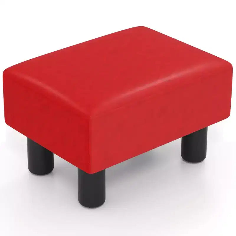 Poggiapiedi Pouf Rettangolare in Pelle Sintetica con Sedile Imbottito e Vano Contenitore, Portata 150 kg