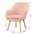 Poltroncina con braccioli Charlotte Wingback in simil montone con struttura in legno di gomma naturale