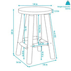 Sgabello rotondo in legno non rifinito, altezza bancone, legno di abete 24" senza schienale rustico