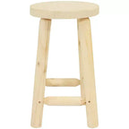 Sgabello rotondo in legno non rifinito, altezza bancone, legno di abete 24" senza schienale rustico