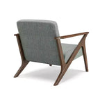 Poltrona imbottita Mid-Century Modern con telaio in legno da 76 cm, finitura noce