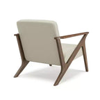 Poltrona imbottita Mid-Century Modern con telaio in legno da 76 cm, finitura noce
