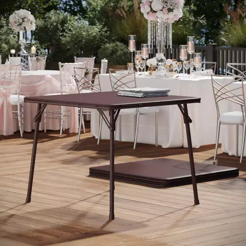 Tavolo Pieghevole con Piano in Vinile Tavolo da Gioco Tavolo da Pranzo Portatile 4 Posti