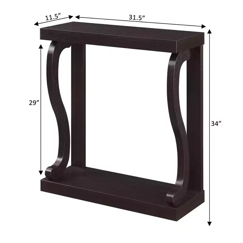 Tavolino Consolle Newport Gramercy Stretto Marrone con Ripiano Inferiore