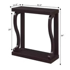 Tavolino Consolle Newport Gramercy Stretto Marrone con Ripiano Inferiore