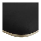 Sgabello da bar girevole in metallo color oro champagne da 74 cm, stile moderno di metà secolo con cuscino e schienale neri