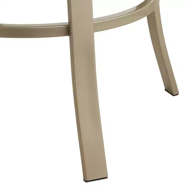 Sgabello da bar girevole in metallo color oro champagne da 74 cm, stile moderno di metà secolo con cuscino e schienale neri