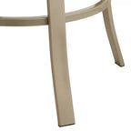 Sgabello da bar girevole in metallo color oro champagne da 74 cm, stile moderno di metà secolo con cuscino e schienale neri